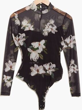 Allsaints Elia Alessa Long Sleeve Mock Neck Bodysuit